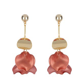 Copper leather women's suspended-metallic with distinctive petal-link metal line
